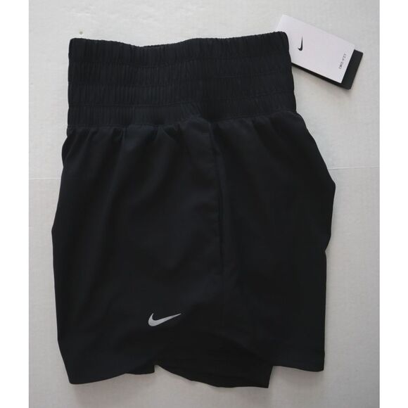 Nike DX6642-010 Women's Sz S Black Dri-FIT Ultra High-Waisted Brief-Lined Shorts - Picture 6 of 9